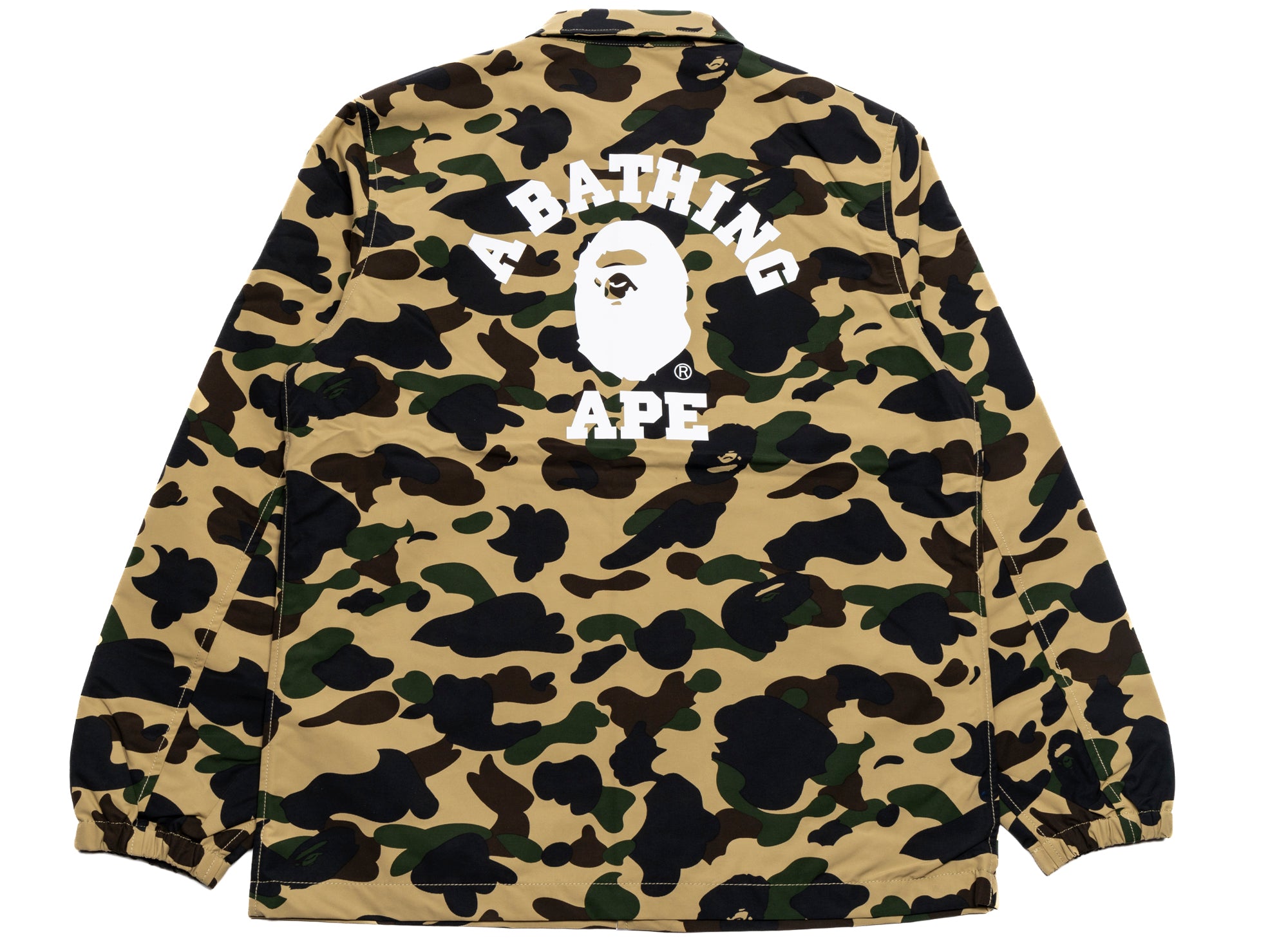 A Bathing Ape 1st Camo Nylon Tussah Coach Jacket in Yellow xld