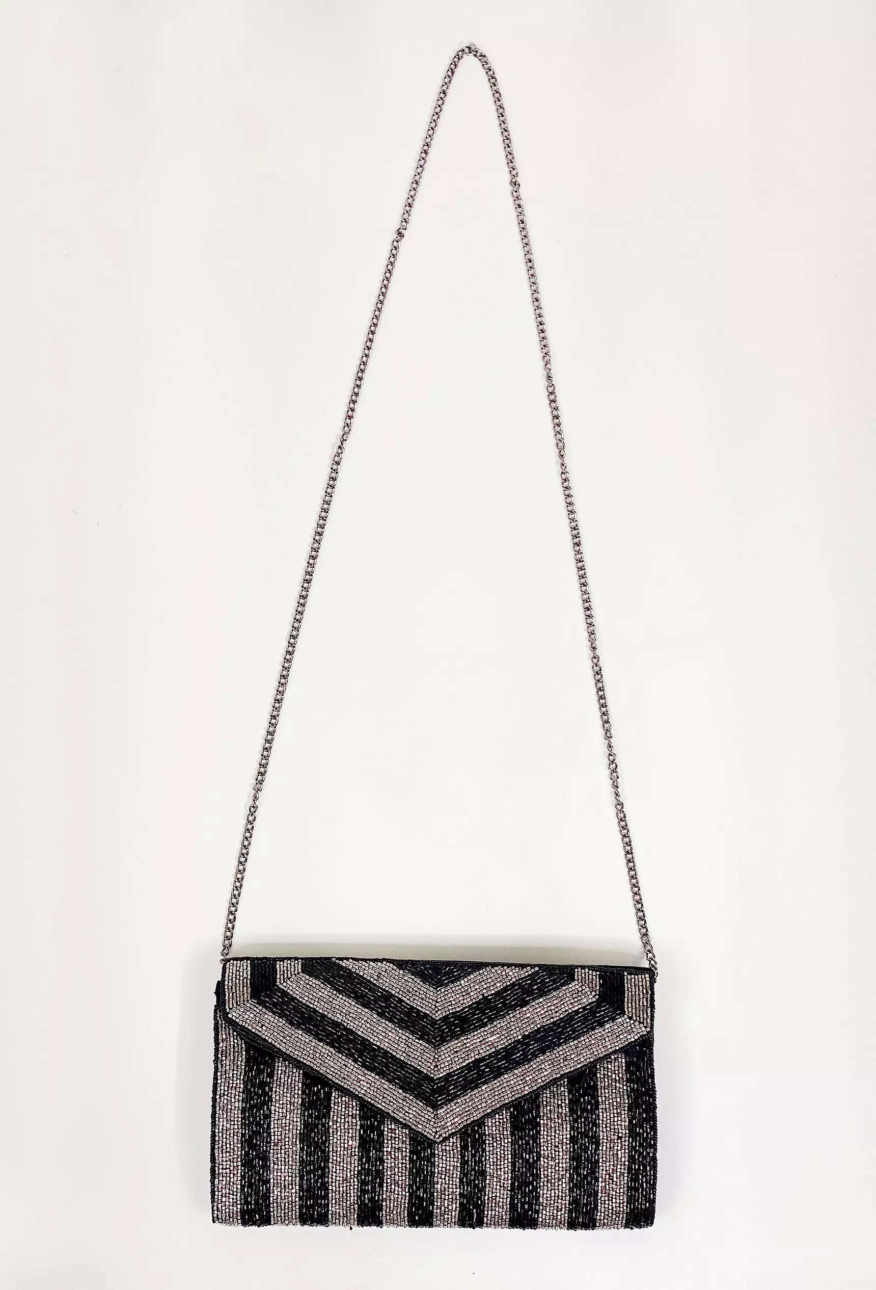 A Night Out Beaded Clutch in Black