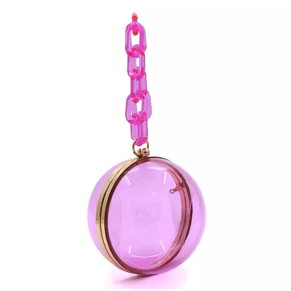 Acrylic Chain Handle See Thru Ball Crossbody Bag