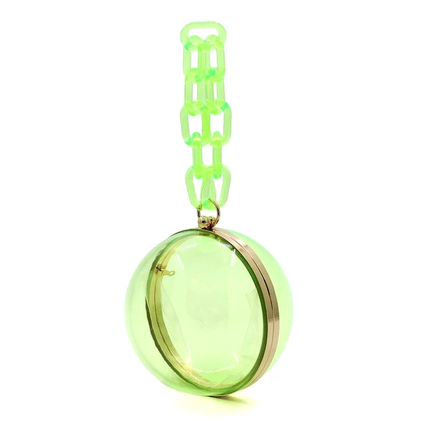 Acrylic Chain Handle See Thru Ball Crossbody Bag