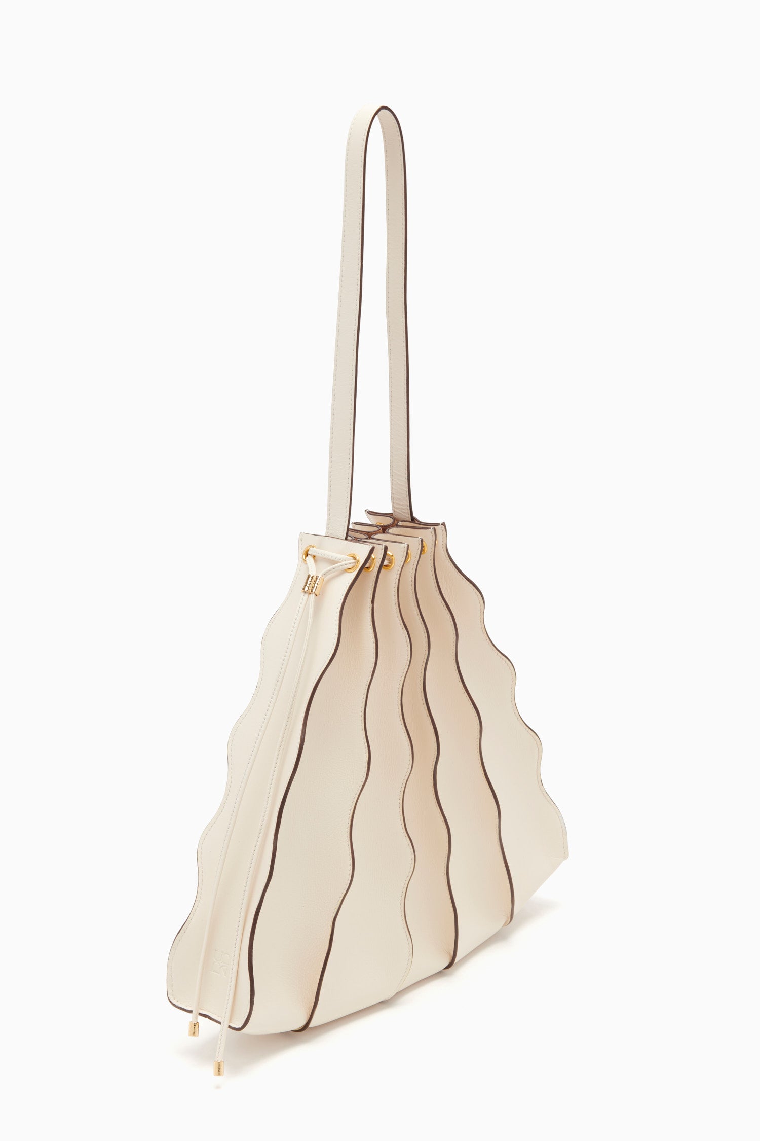 Adria Pleated Wave Tote - Alabaster