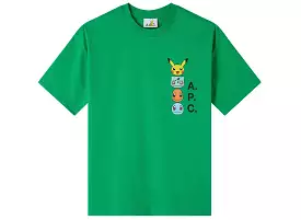 A.P.C. x Pokemon The Portrait H T-Shirt in Green