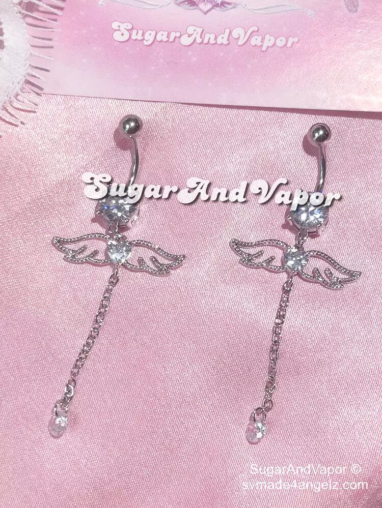 Ariel Tassels Angel Wing Belly Ring