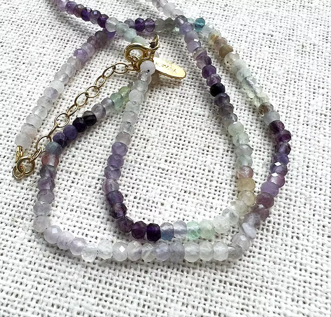 Audrey Fluorite Necklace, Purple