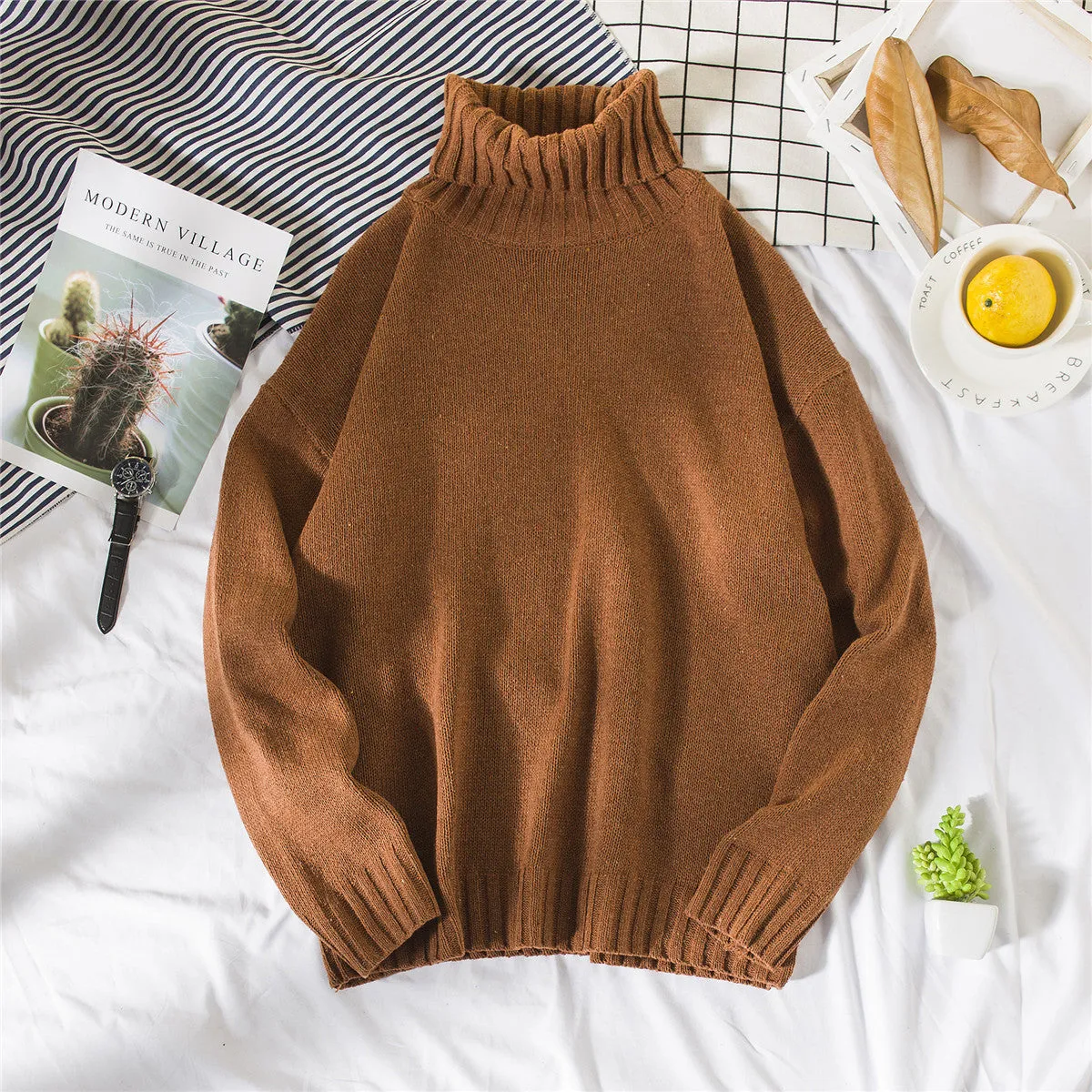 Autumn and winter turtleneck sweaters