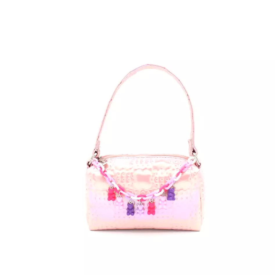 Bari Lynn Pink Bag with Gummy Bear Link Chain