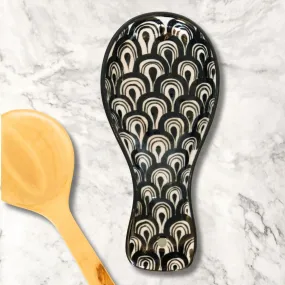 Black Stoneware Spoon Rest