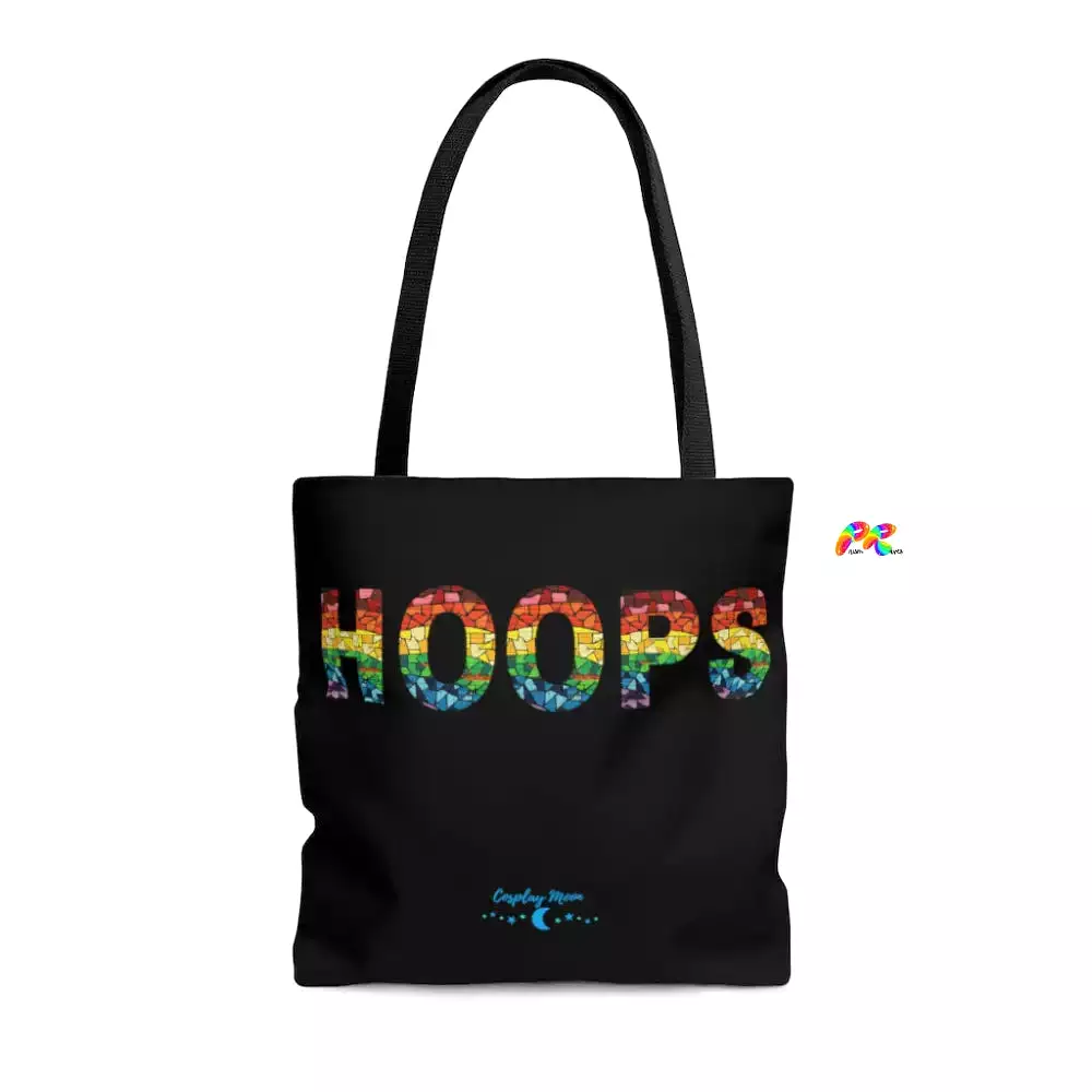 Black Tote Bag With HOOPS