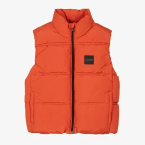 Boys Orange Puffer Gilet