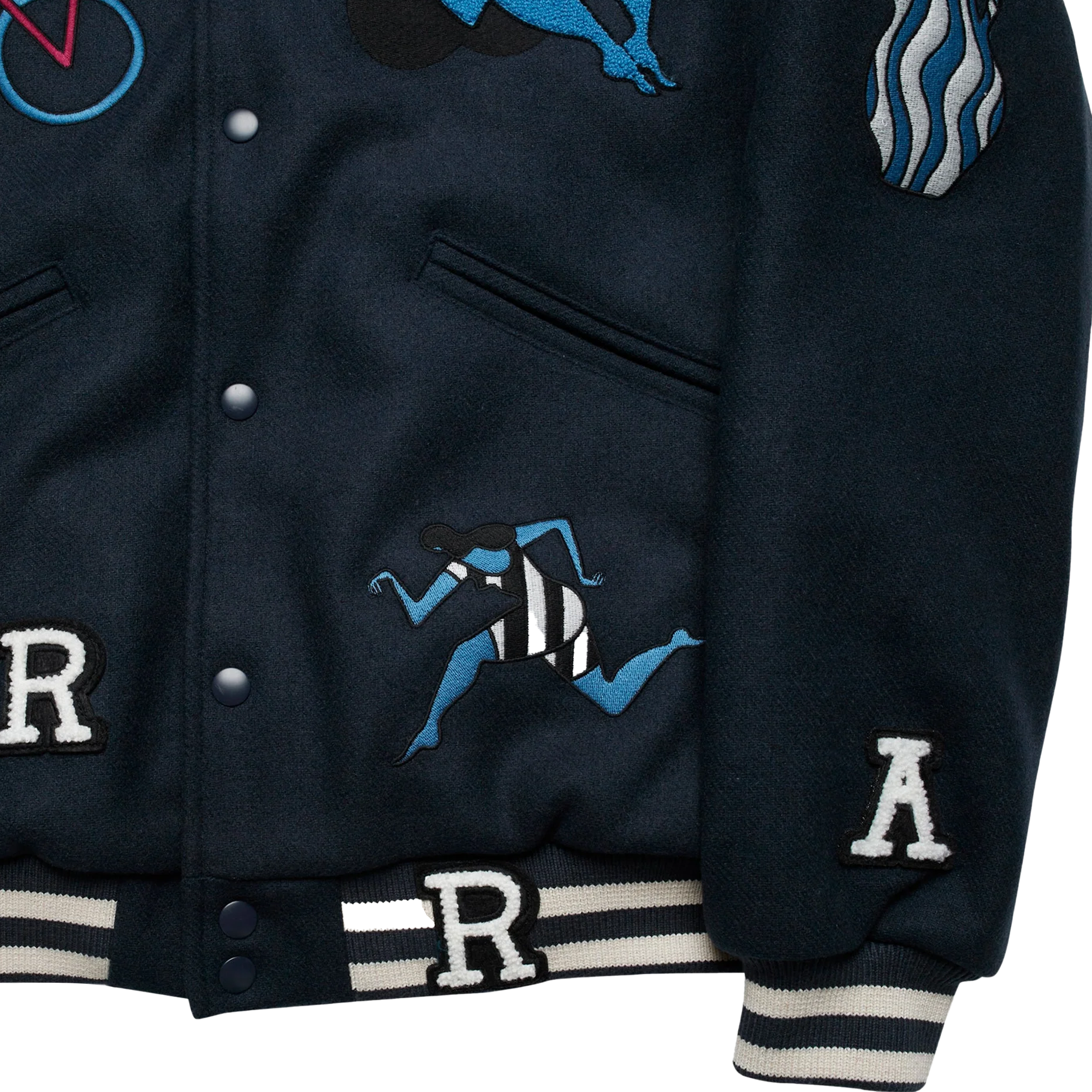 By Parra Run Sit & Bike Varsity Jacket Navy Blue 50140