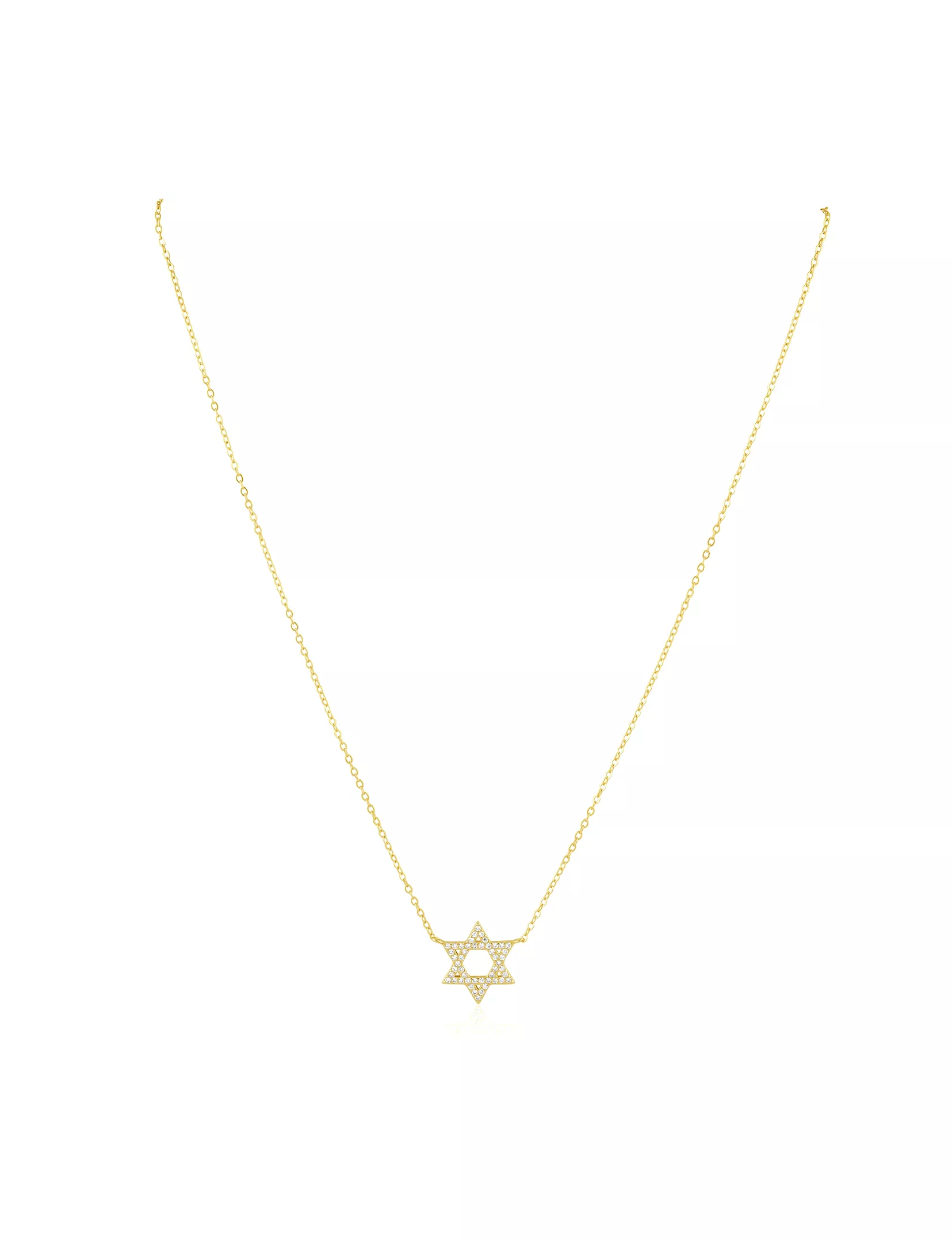 Classic Star Of David Necklace, Gold