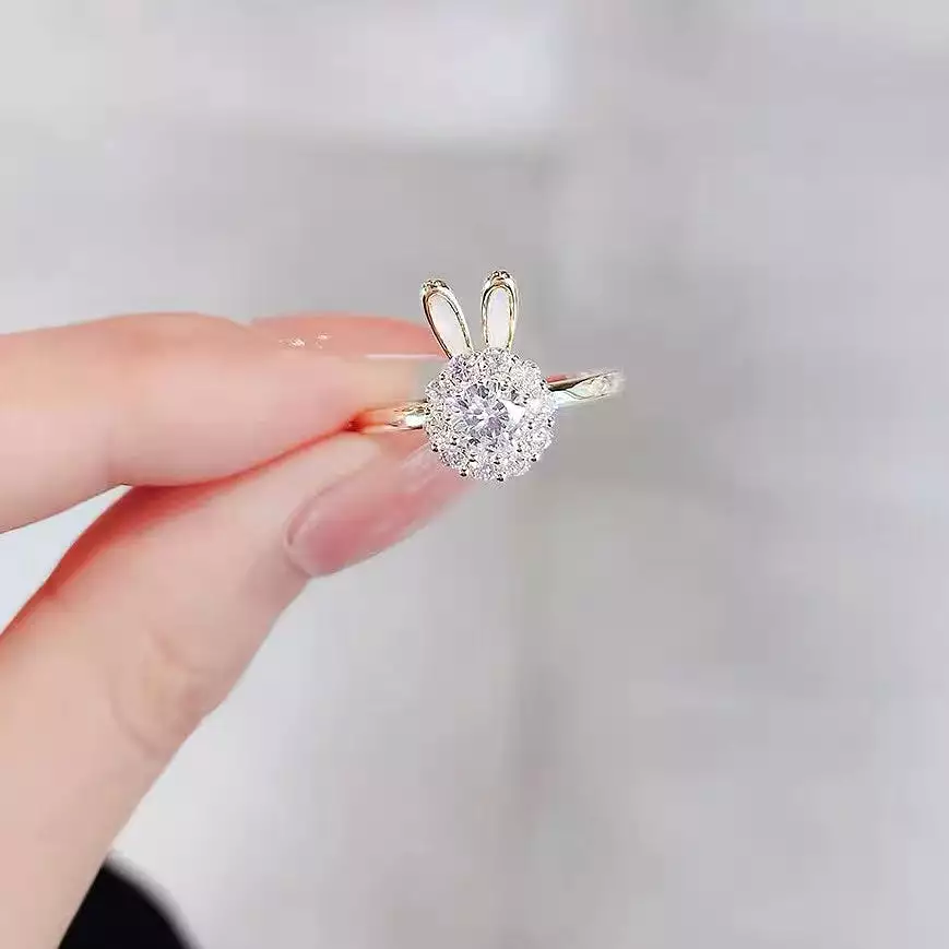 Cute Rotatable Bunny Ring MK18967