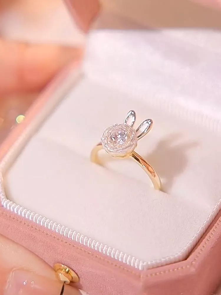 Cute Rotatable Bunny Ring MK18967