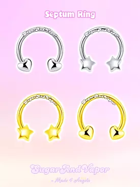 Cute Simple Heart Star Septum Ring