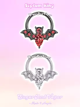 Dark Bat Gems Septum Ring