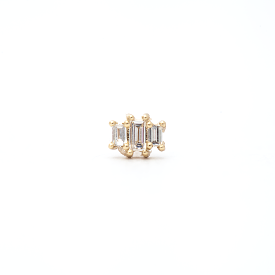 Diamond Baguette Trio Stud