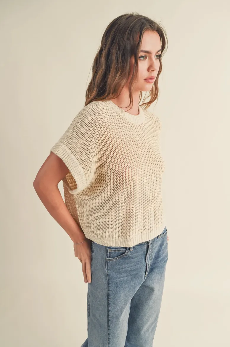 Dolman Sleeve Knitted Top- Oatmeal