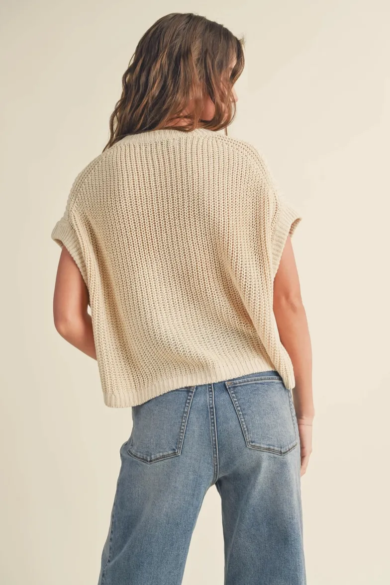 Dolman Sleeve Knitted Top- Oatmeal