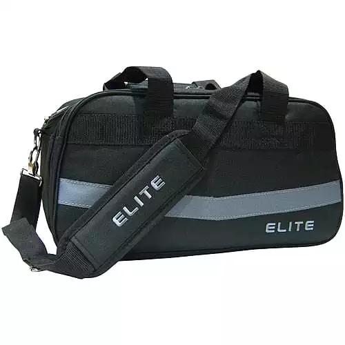 Elite 2 Go Double Tote Clear Plus Black Grey Bowling Bag