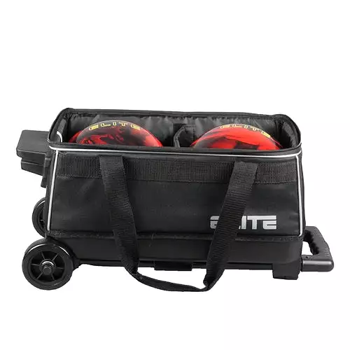 Elite Basic Double Roller Black Bowling Bag