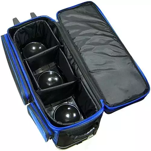 Elite Deluxe 3 Ball Roller Blue Bowling Bag