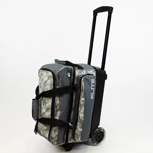 ELITE Deluxe Double Roller Bowling Bag Grey Camo