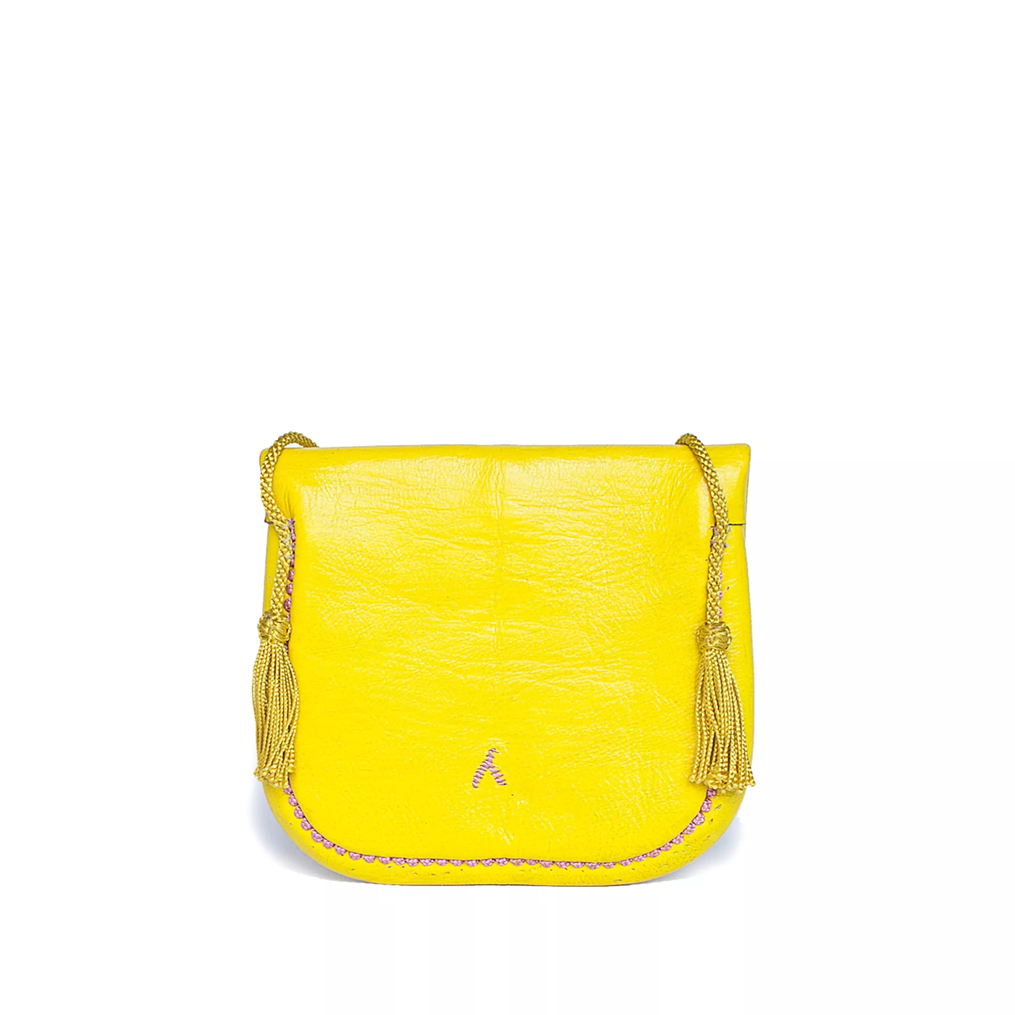 Embroidered Mini Crossbody Bag in Yellow, Rosé