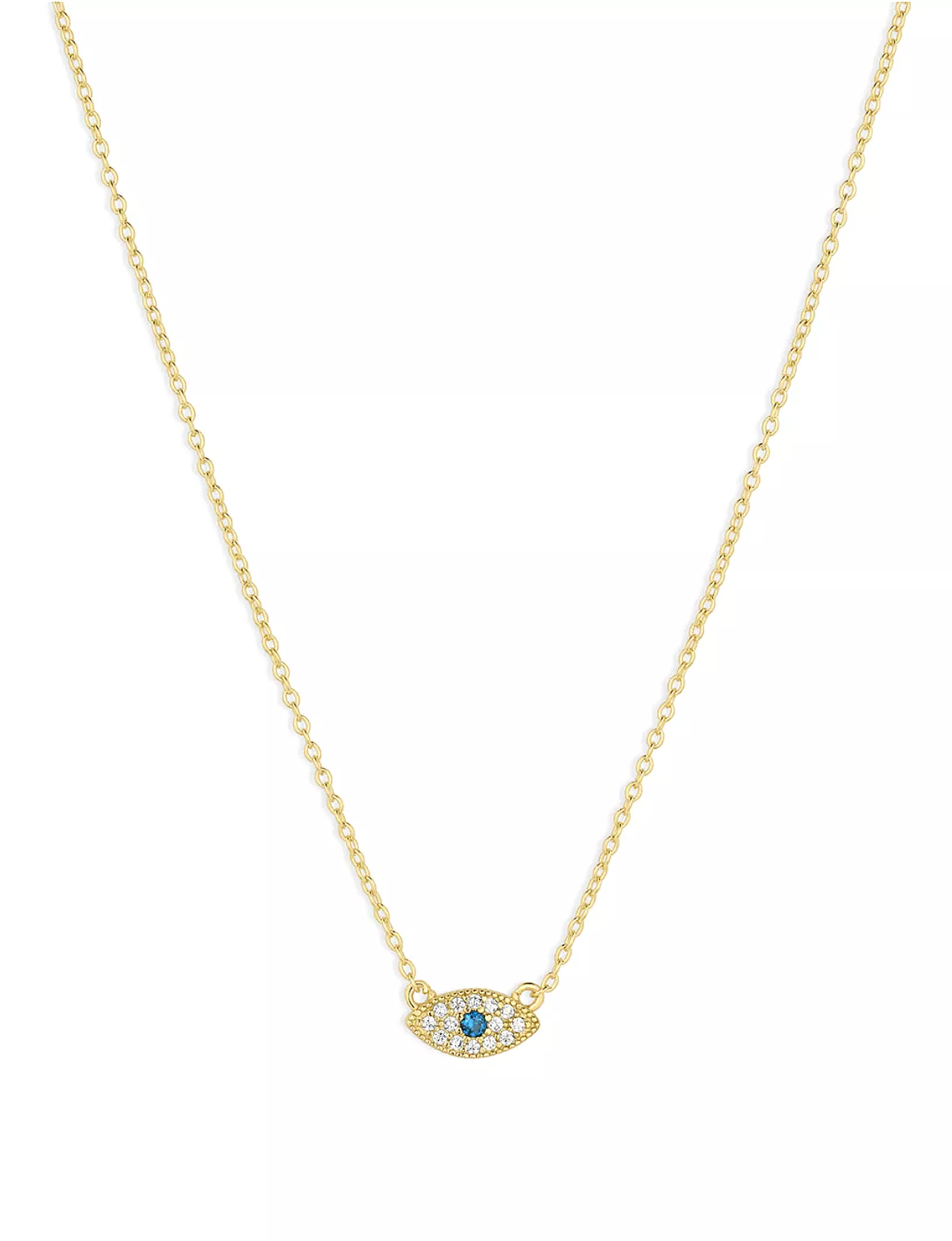 Evil Eye Necklace, Gold Plated