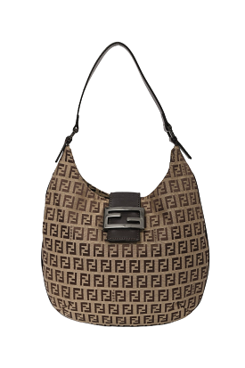 Fendi Zucca Canvas Hobo Shoulder Bag