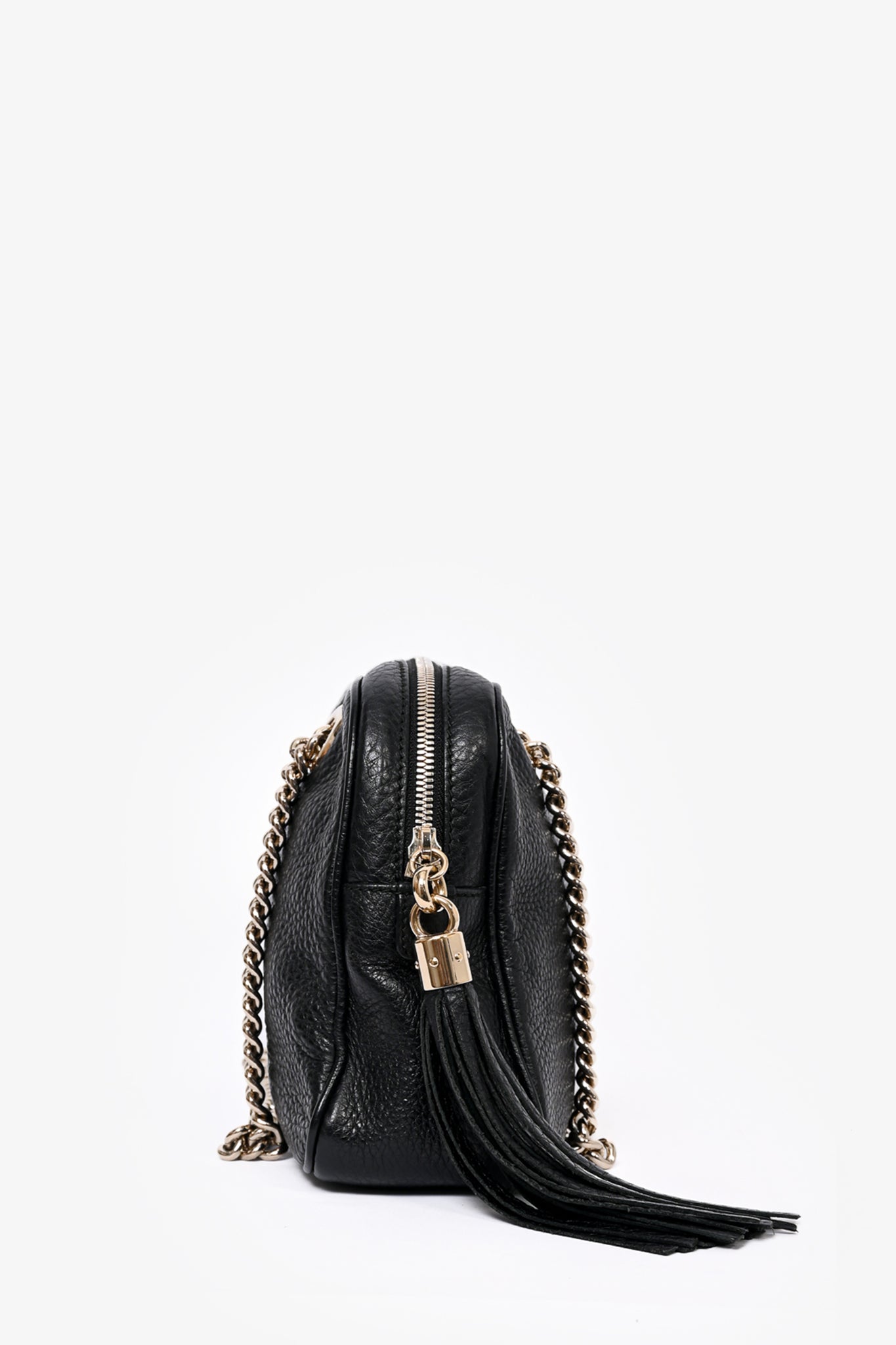 Gucci Black Leather Chain Soho Shoulder Bag