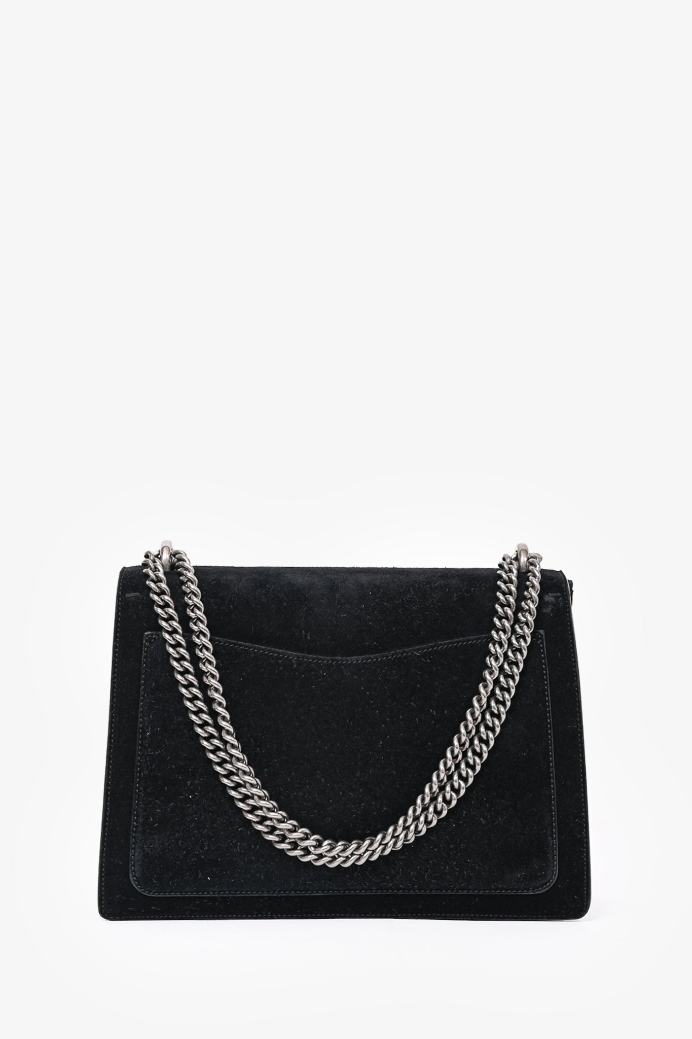 Gucci Black Suede Medium Dionysus Chain Shoulder Bag