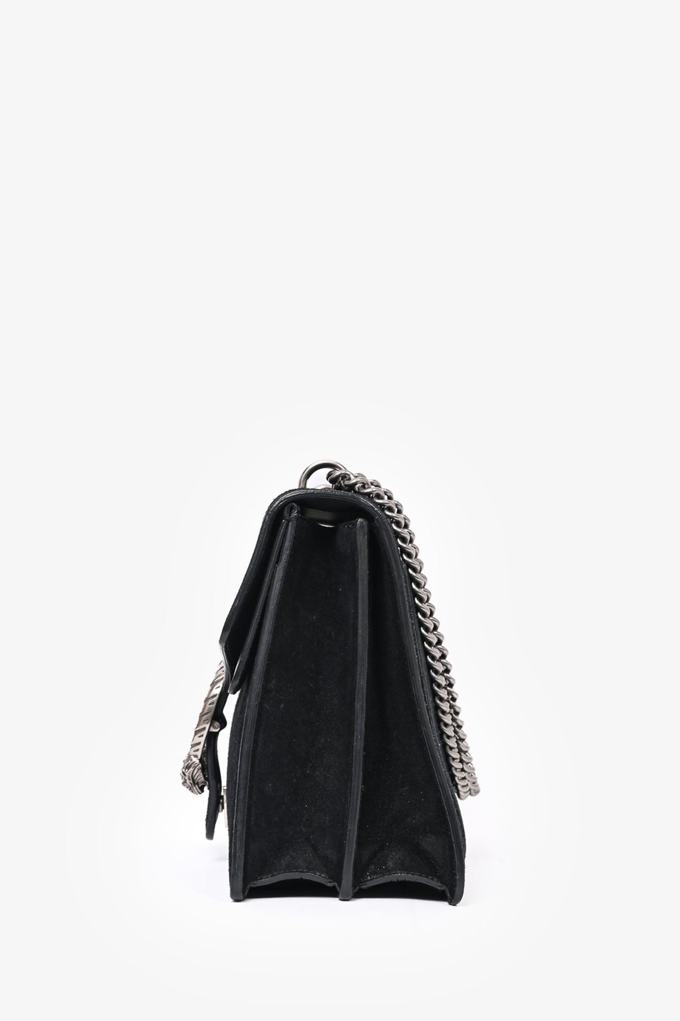 Gucci Black Suede Medium Dionysus Chain Shoulder Bag