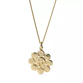 Happy Flower Pendant 45cm, Gold