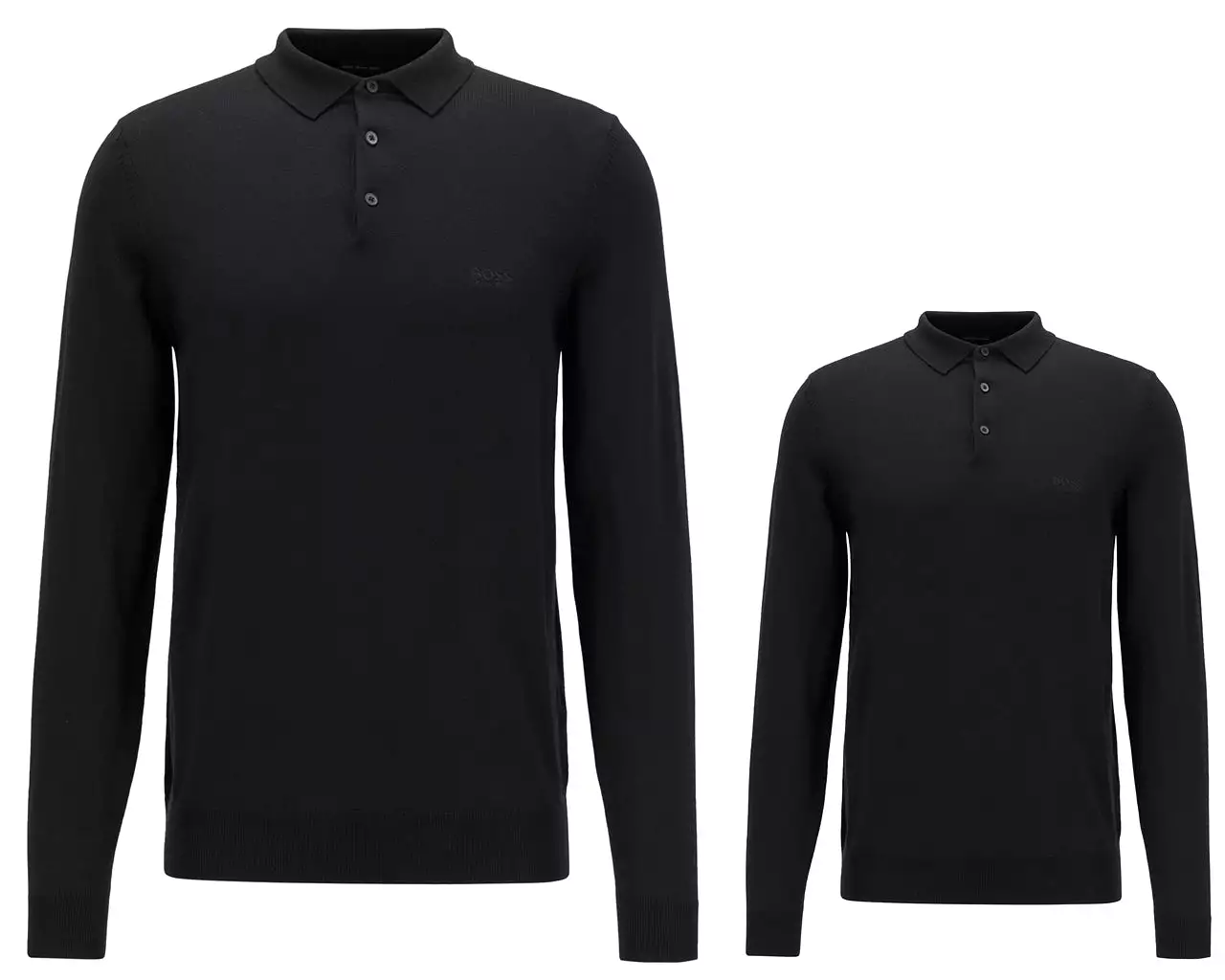 Hugo Boss Bono L 50435429 001 Virgin Wool Polo Shirt Black