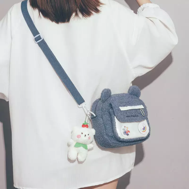 INS CUTE BEAR PLUSH CARTOON SHOULDER BAG BY9021