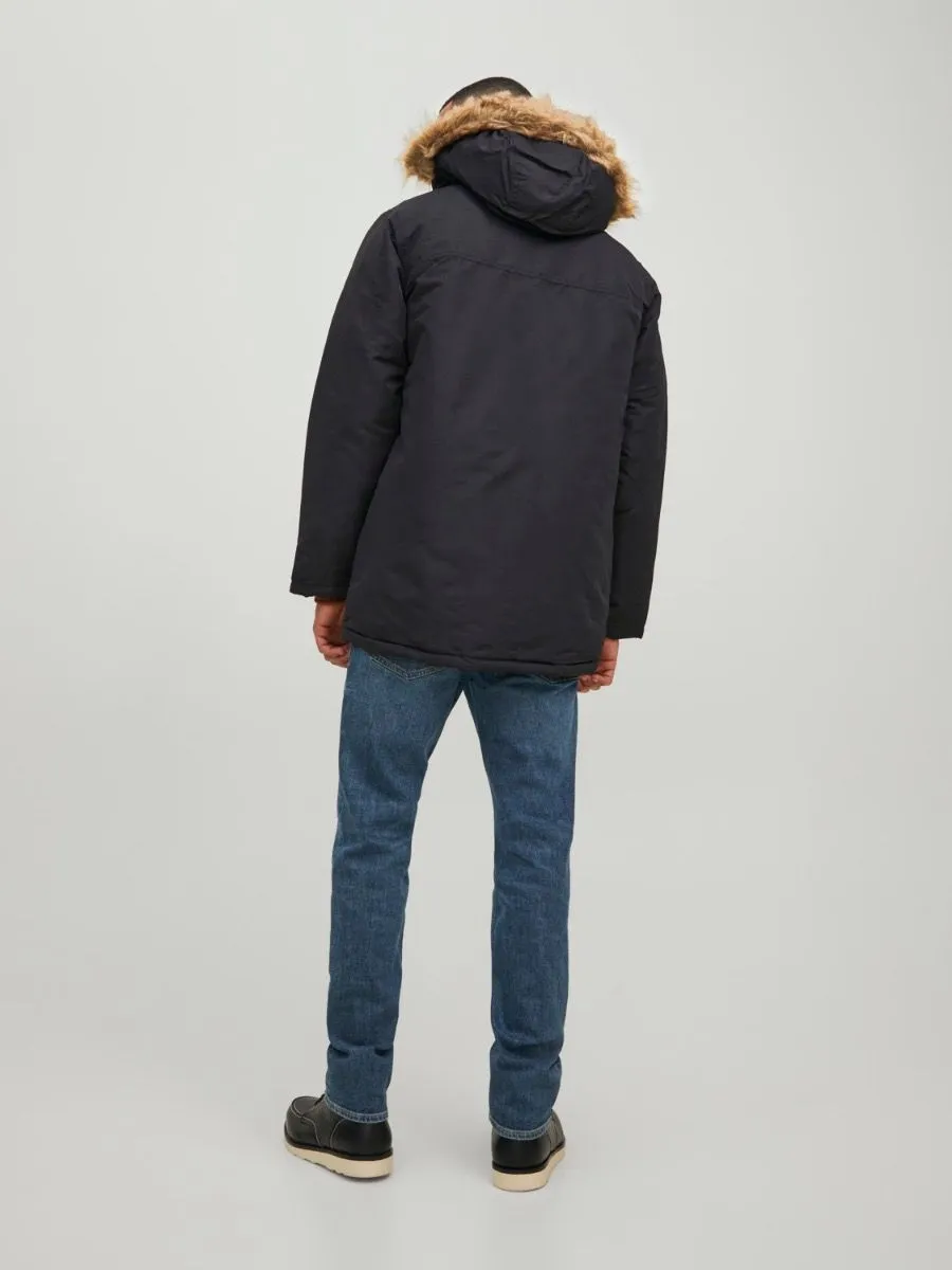 Jack & Jones Hooded Craft Parka Jacket Black