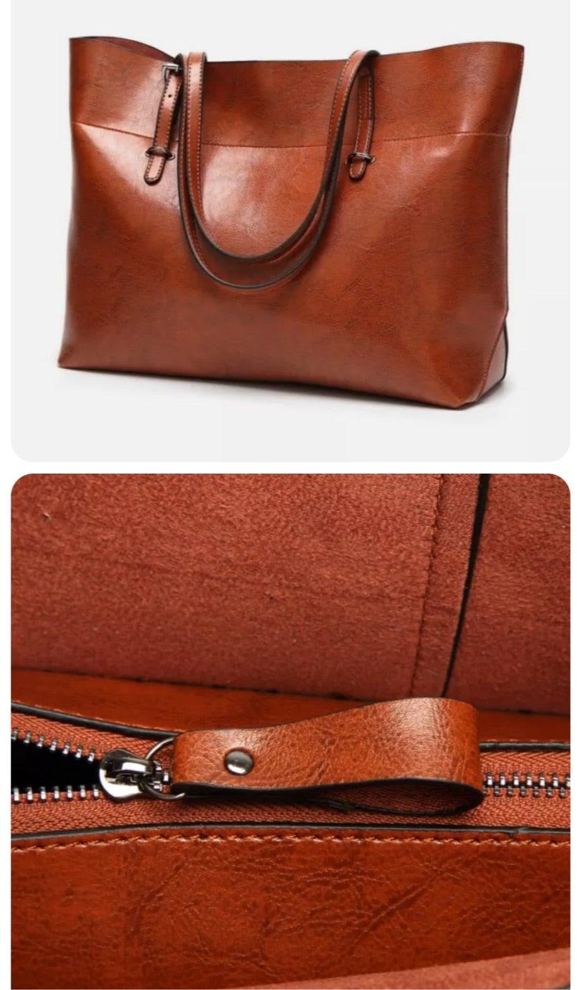 Jane Leather Tote Bag