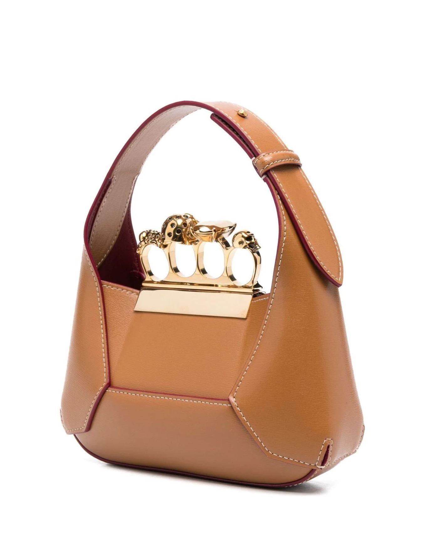 Jewelled Hobo Mini, Tan/Gold