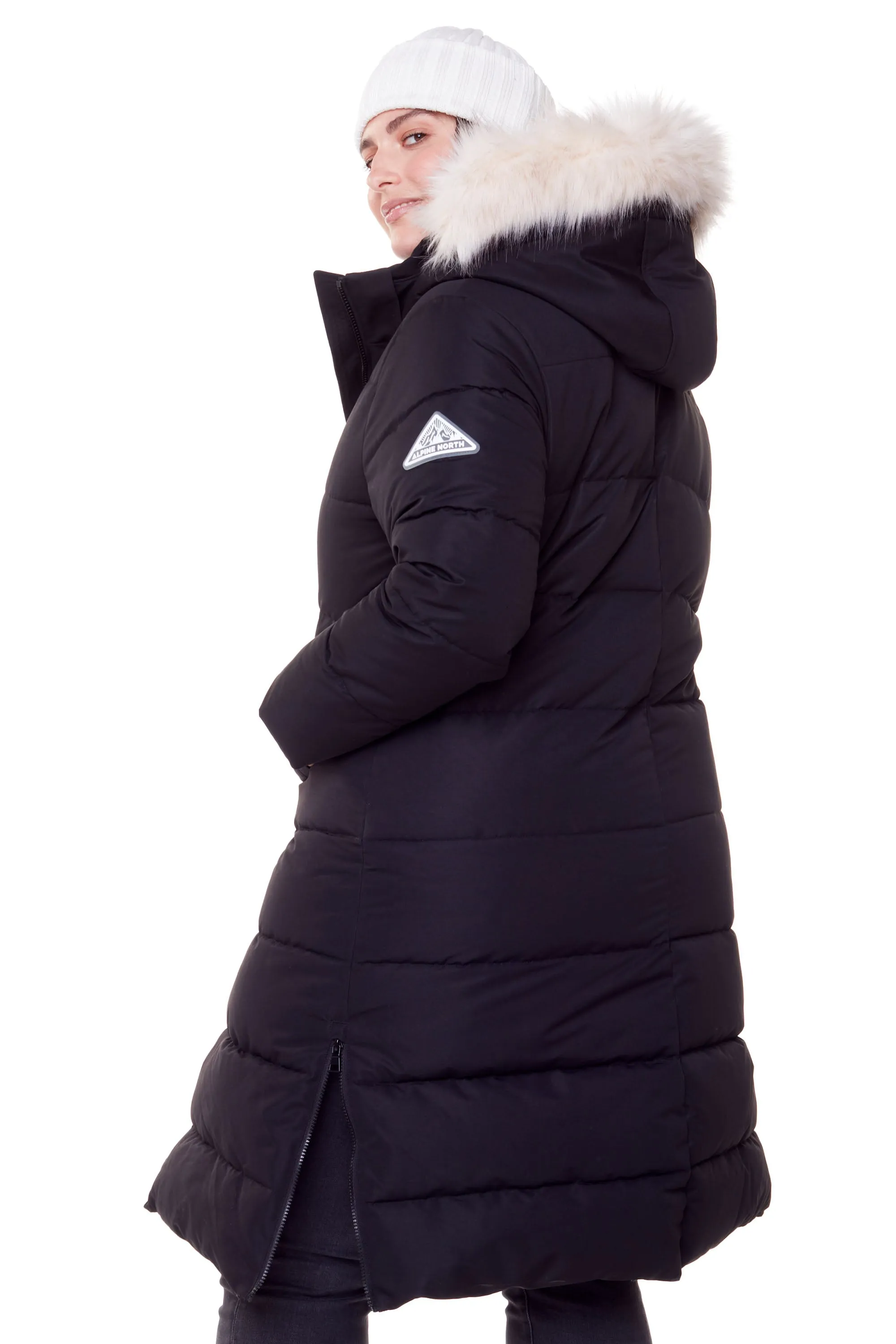 KLUANE PLUS | WOMEN'S VEGAN DOWN (RECYCLED) ULTRA LONG LENGTH PARKA, BLACK (PLUS SIZE)