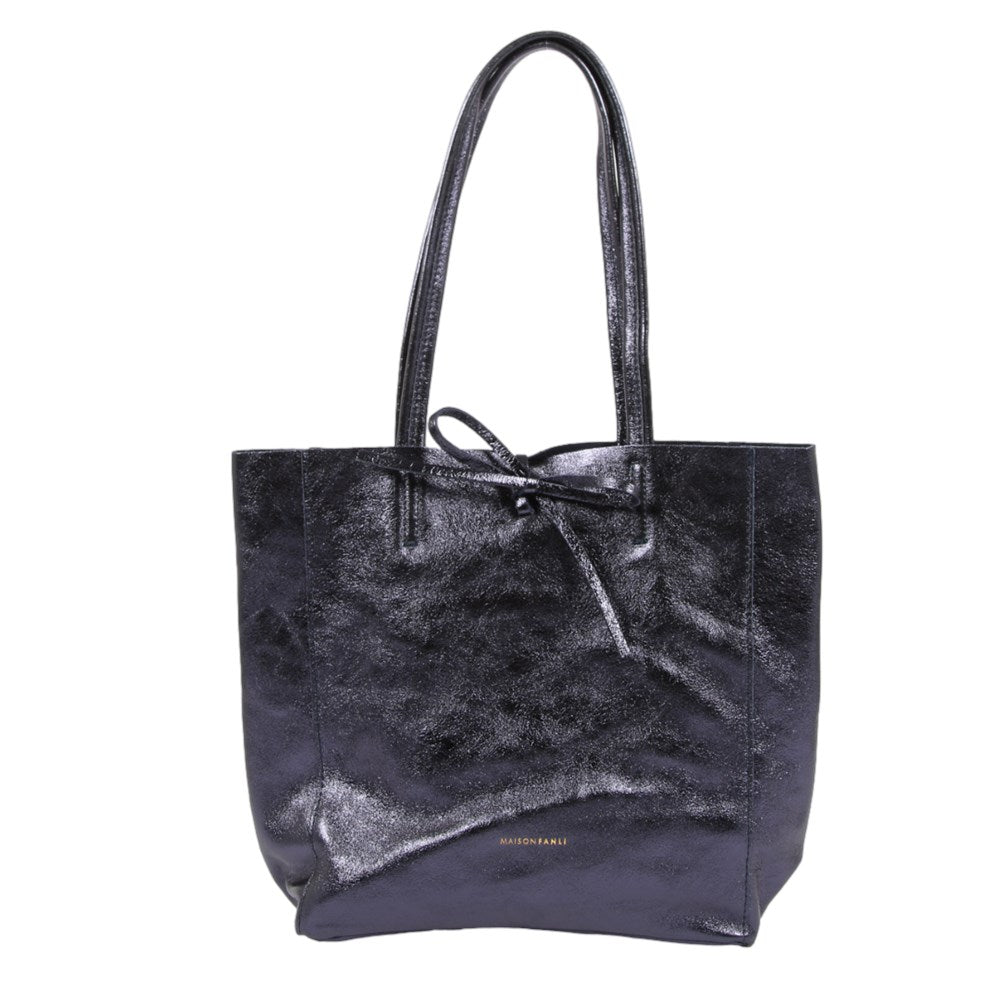 Maison Fanli - Leather Tote - Metallic Marine