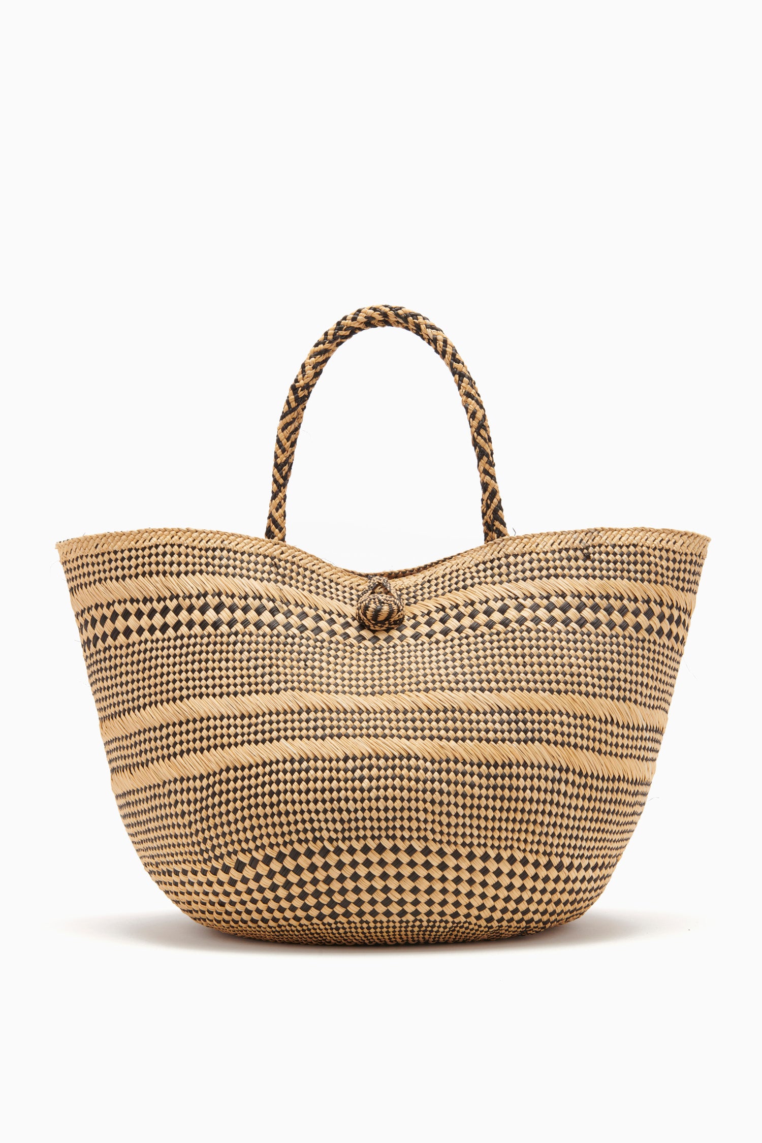 Marta Large Basket Tote - Chocolate Stripe