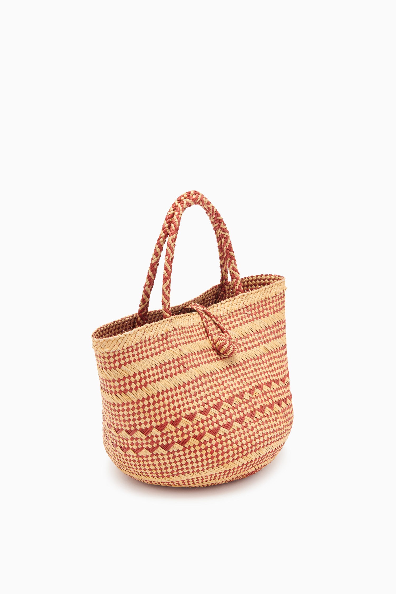 Marta Small Basket Tote - Crimson Stripe