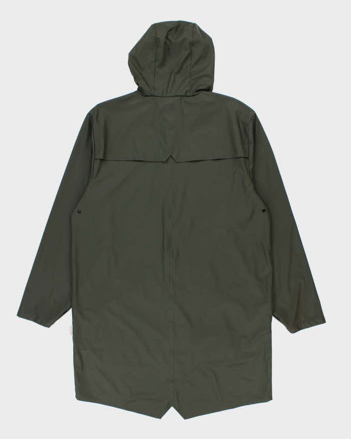 Men's Green Rains Waterproof Long Line Hooded Jacket - M