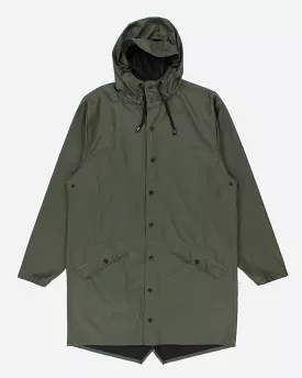 Men's Green Rains Waterproof Long Line Hooded Jacket - M