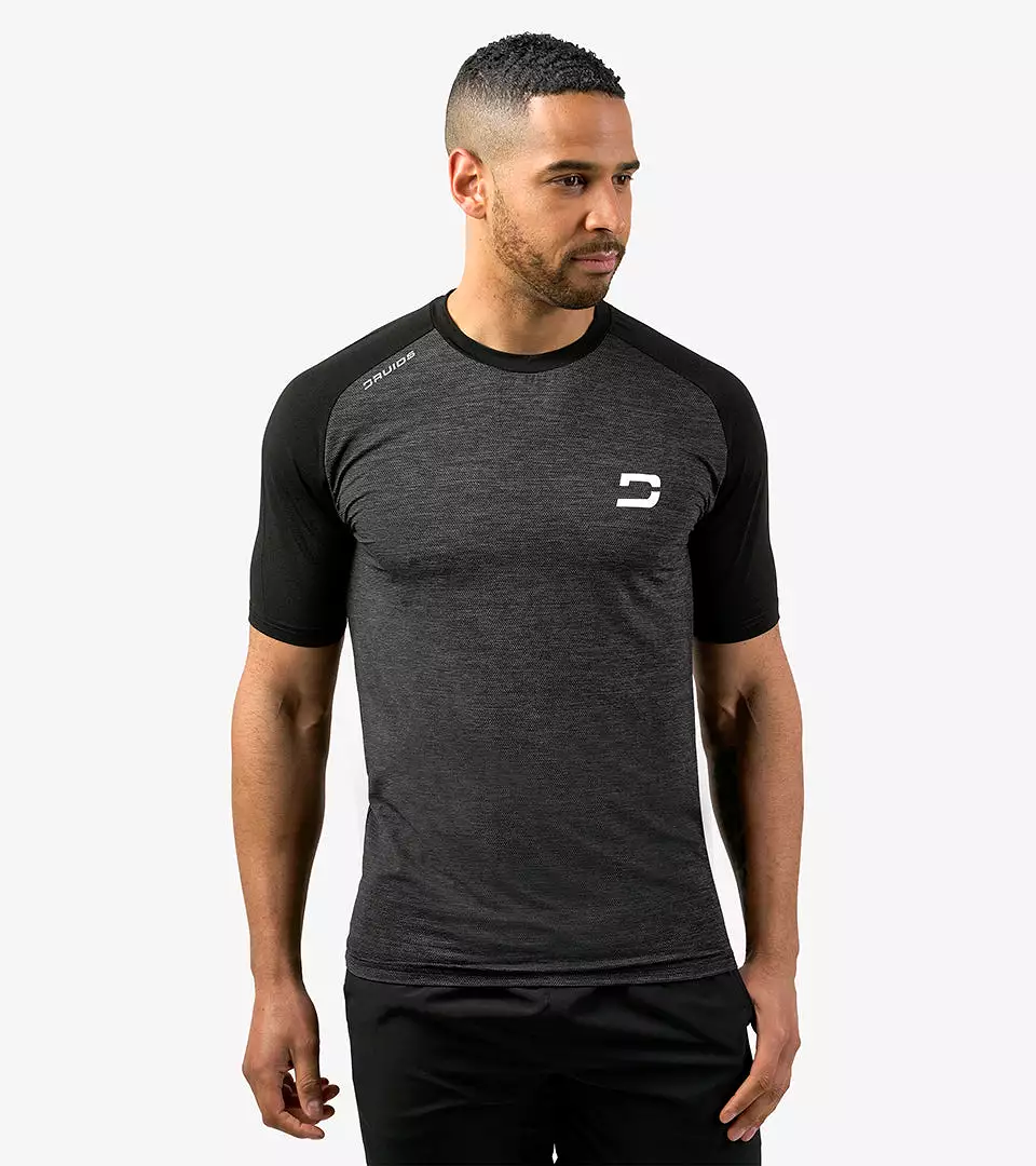 MEN'S HYBRID SPORTS T-SHIRT - CHARCOAL