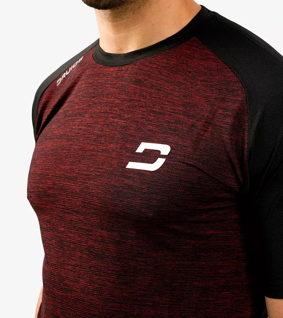 MEN'S HYBRID SPORTS T-SHIRT - RED