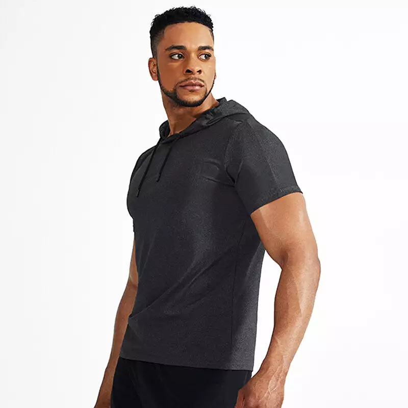 Men's Short Sleeve Sports Tops Spring Summer Workout Running Large Size T-shirt Athleisure Breathable Soft Sweat Out Shirt Gym R