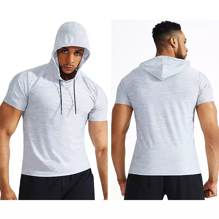 Men's Short Sleeve Sports Tops Spring Summer Workout Running Large Size T-shirt Athleisure Breathable Soft Sweat Out Shirt Gym R