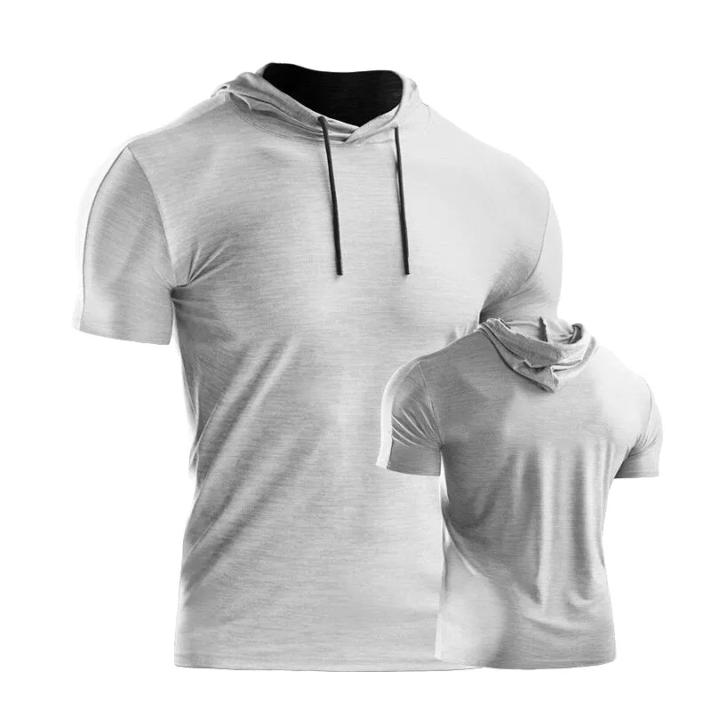 Men's Short Sleeve Sports Tops Spring Summer Workout Running Large Size T-shirt Athleisure Breathable Soft Sweat Out Shirt Gym R