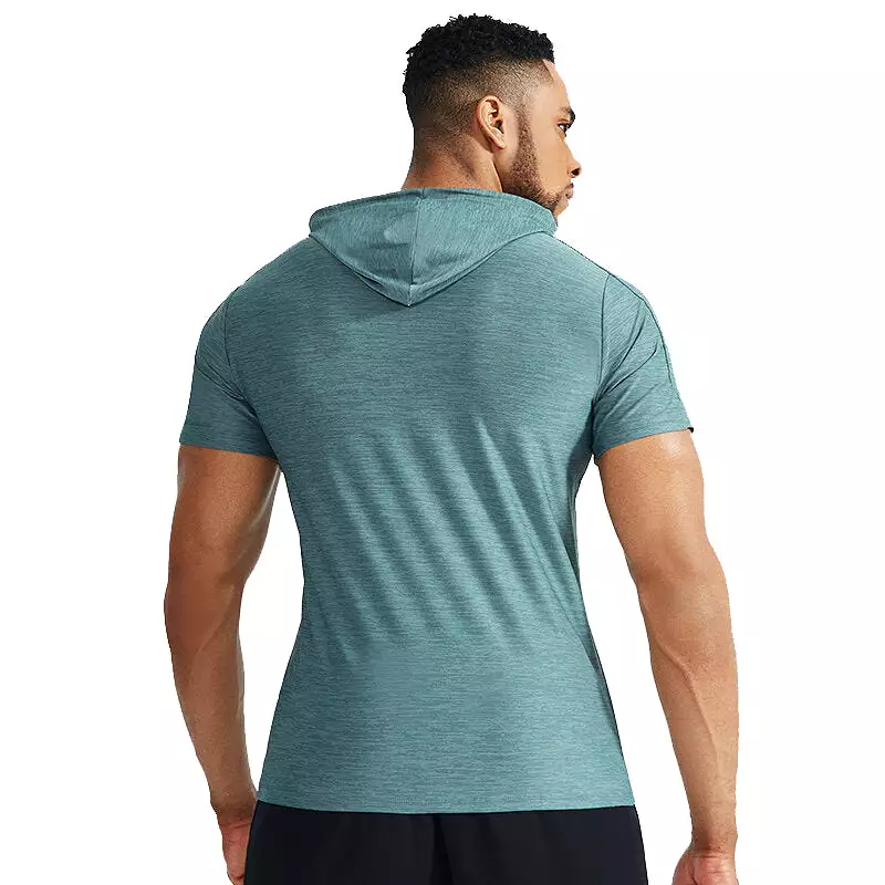 Men's Short Sleeve Sports Tops Spring Summer Workout Running Large Size T-shirt Athleisure Breathable Soft Sweat Out Shirt Gym R